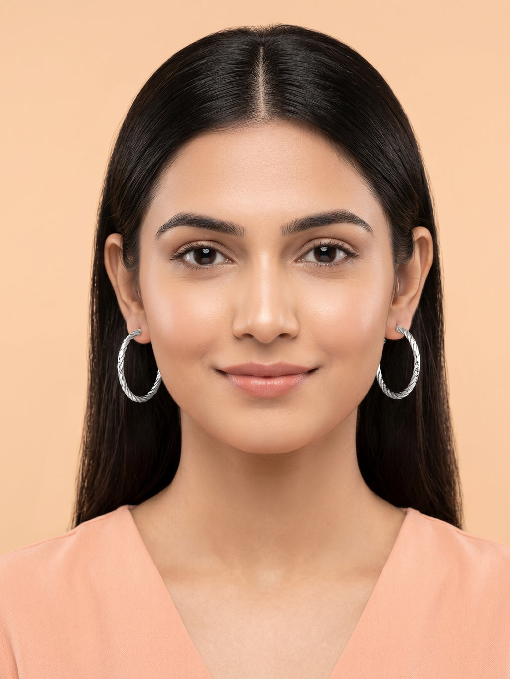 Sculptural Twisted Open Hoops