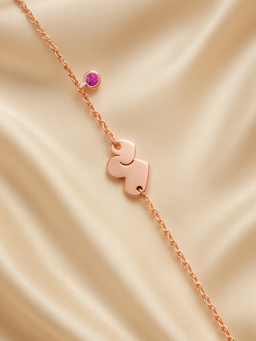 Roseate Eternal Bond Heart & Gemstone Anklet