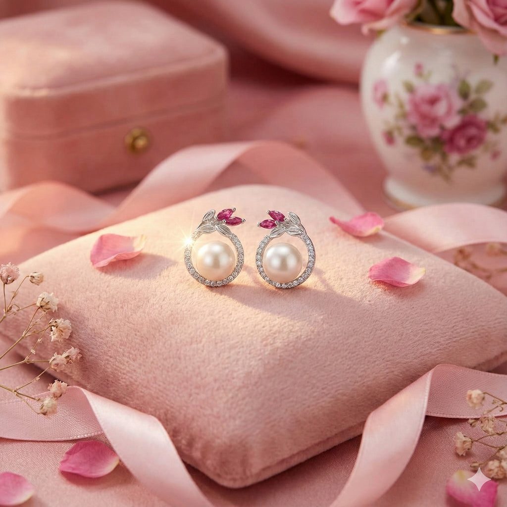 Blooming Pearl Halo Stud