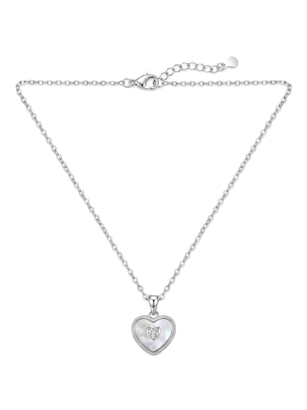 Mother of Pearl Heart Pendant Necklace