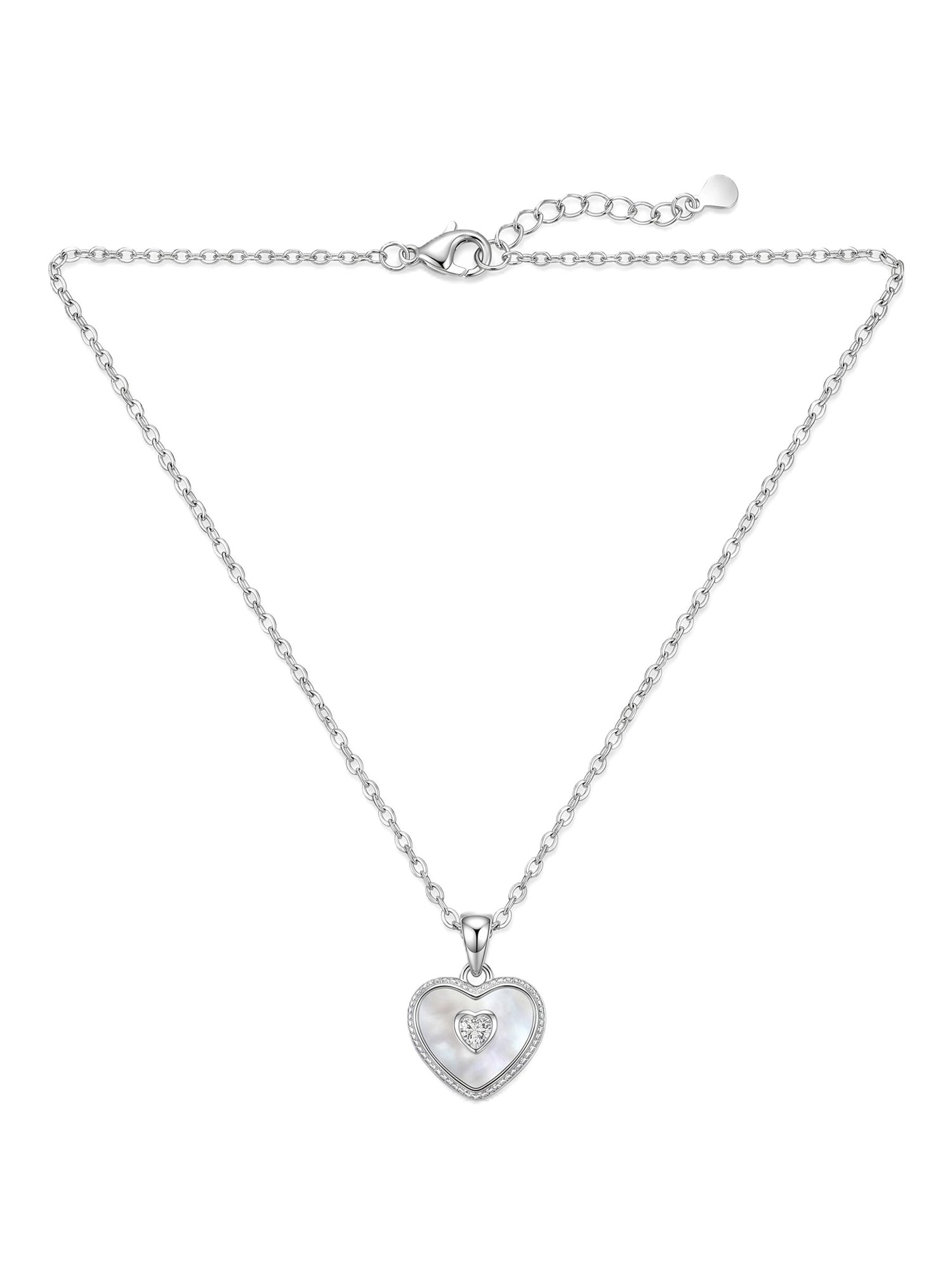 Mother of Pearl Heart Pendant Necklace