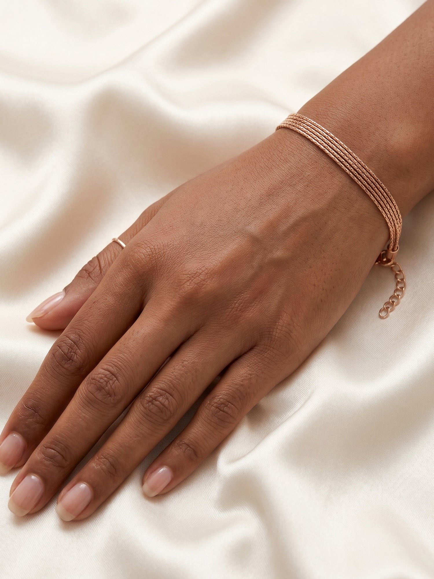 Roseate Intricate Multi-Strand Mesh Bracelet