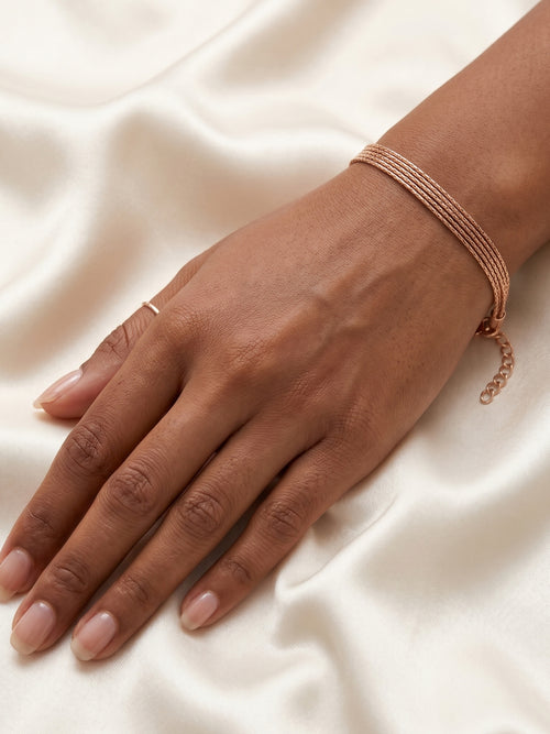 Roseate Intricate Multi-Strand Mesh Bracelet