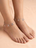 Three-Leaf Clover Charm Anklet Set of 2