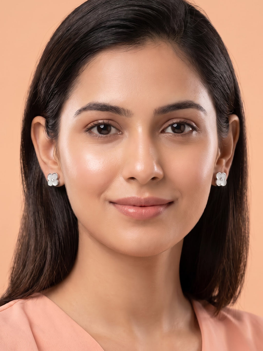 Celestial Clover Mother-of-Pearl & Cubic Zirconia Stud Earrings