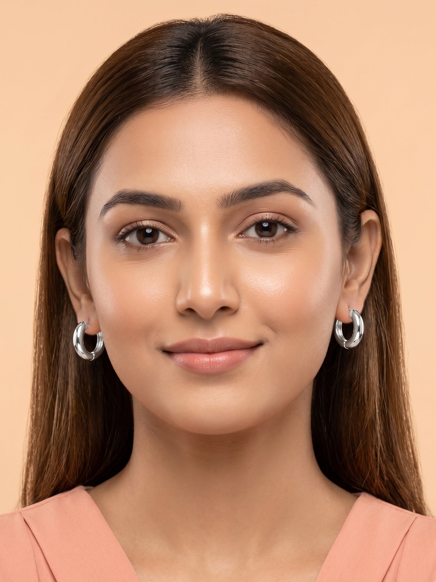 Polished High-Shine Huggie Hoops