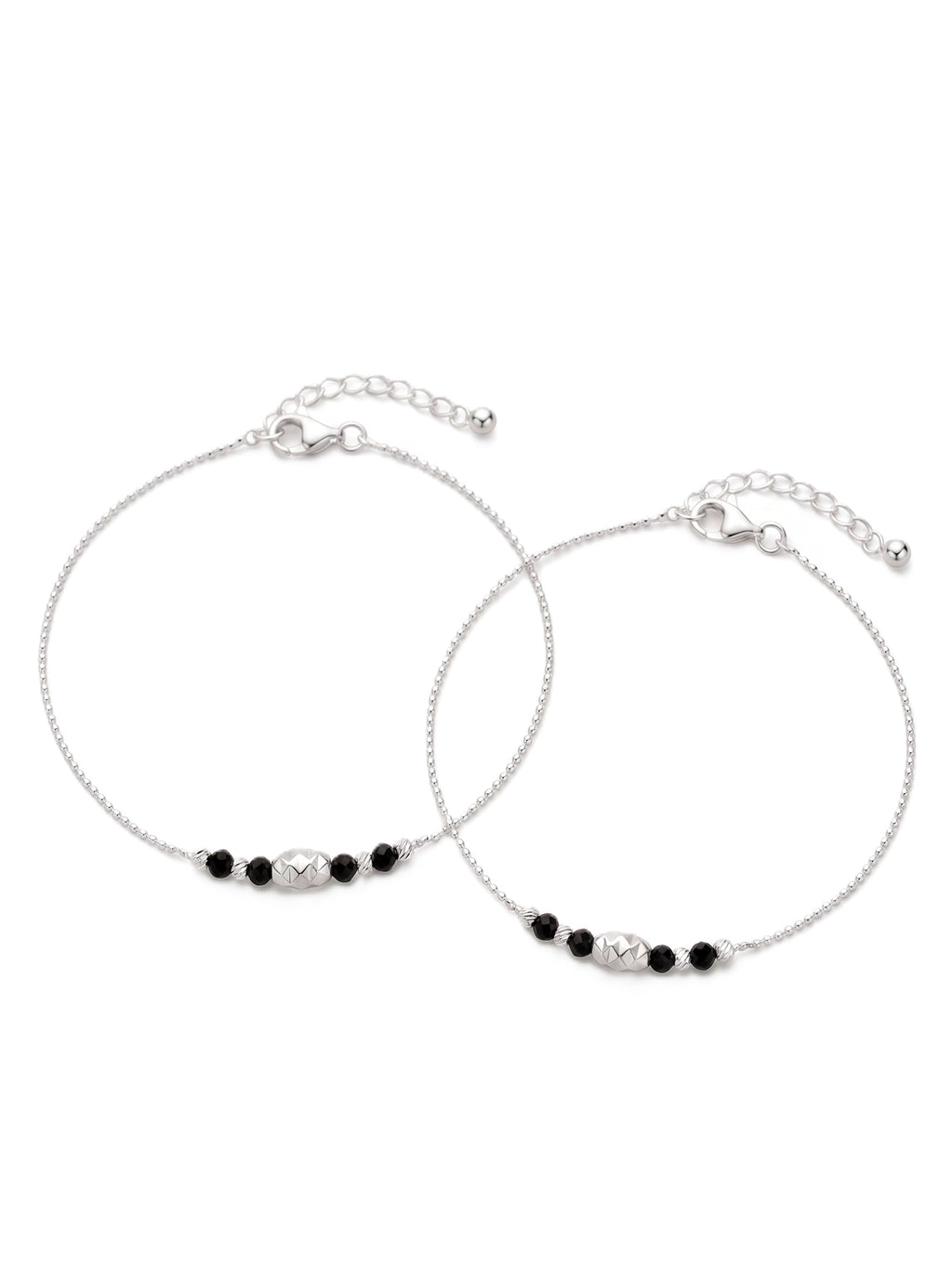 Nocturnal Prism Ball Chain Anklet Pair