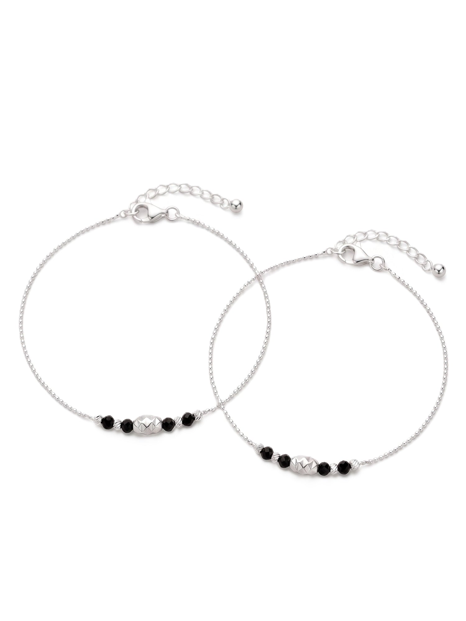Nocturnal Prism Ball Chain Anklet Pair