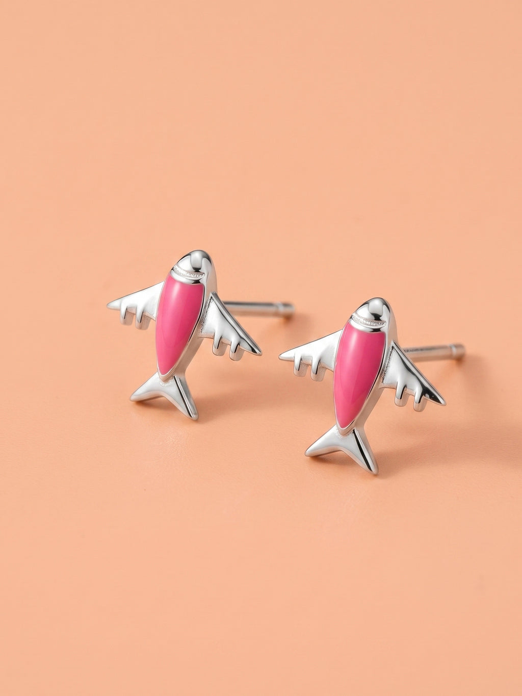 Jet-Setter Pink Plane Studs