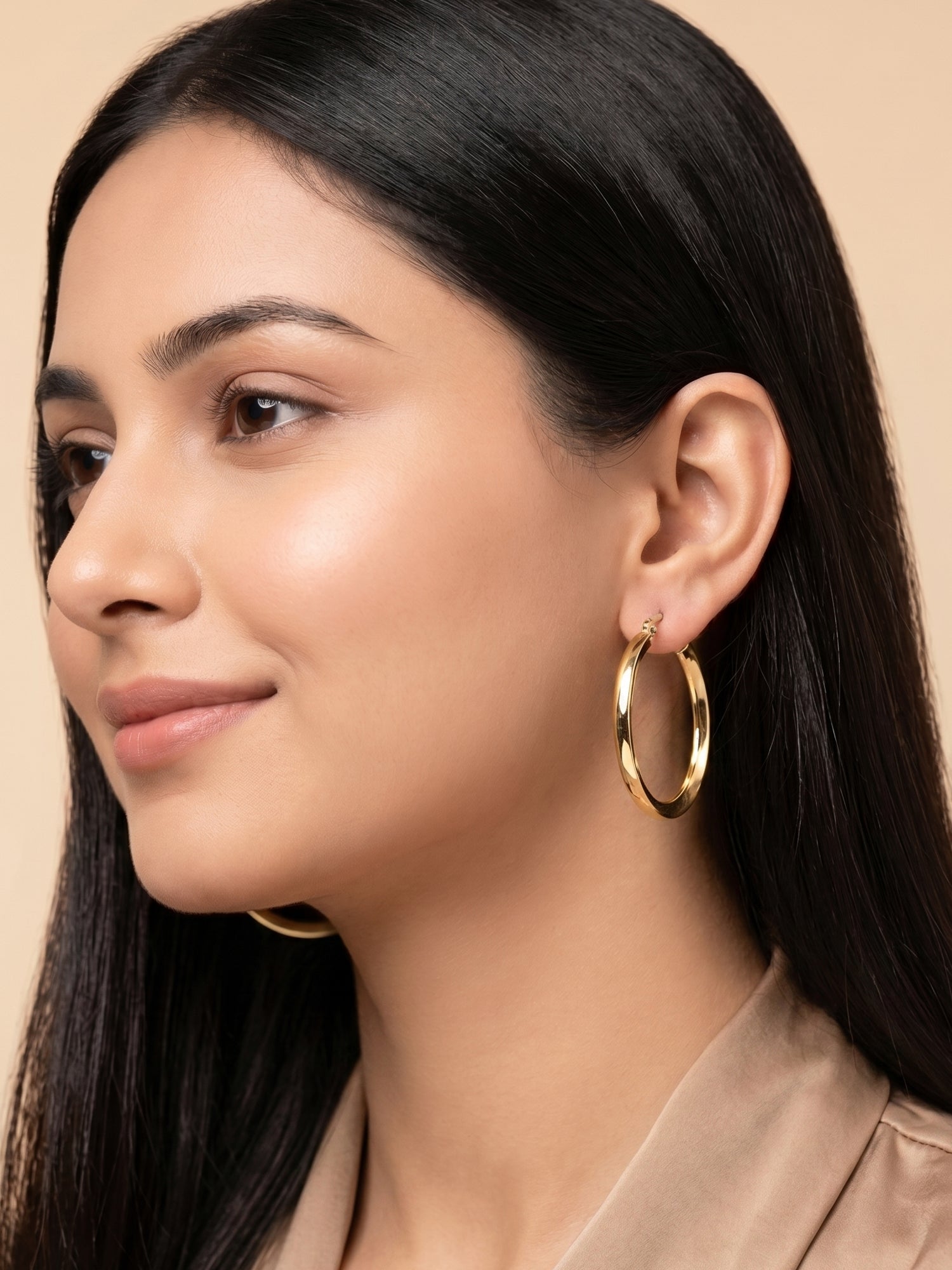Lustrous Classic Hoop Earrings