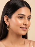Polished Diamond Shape Hoop Earrings