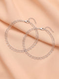 Interlocking Heart & Dainty Bead Layered Anklets in 925 sterling silver — 925 Siller