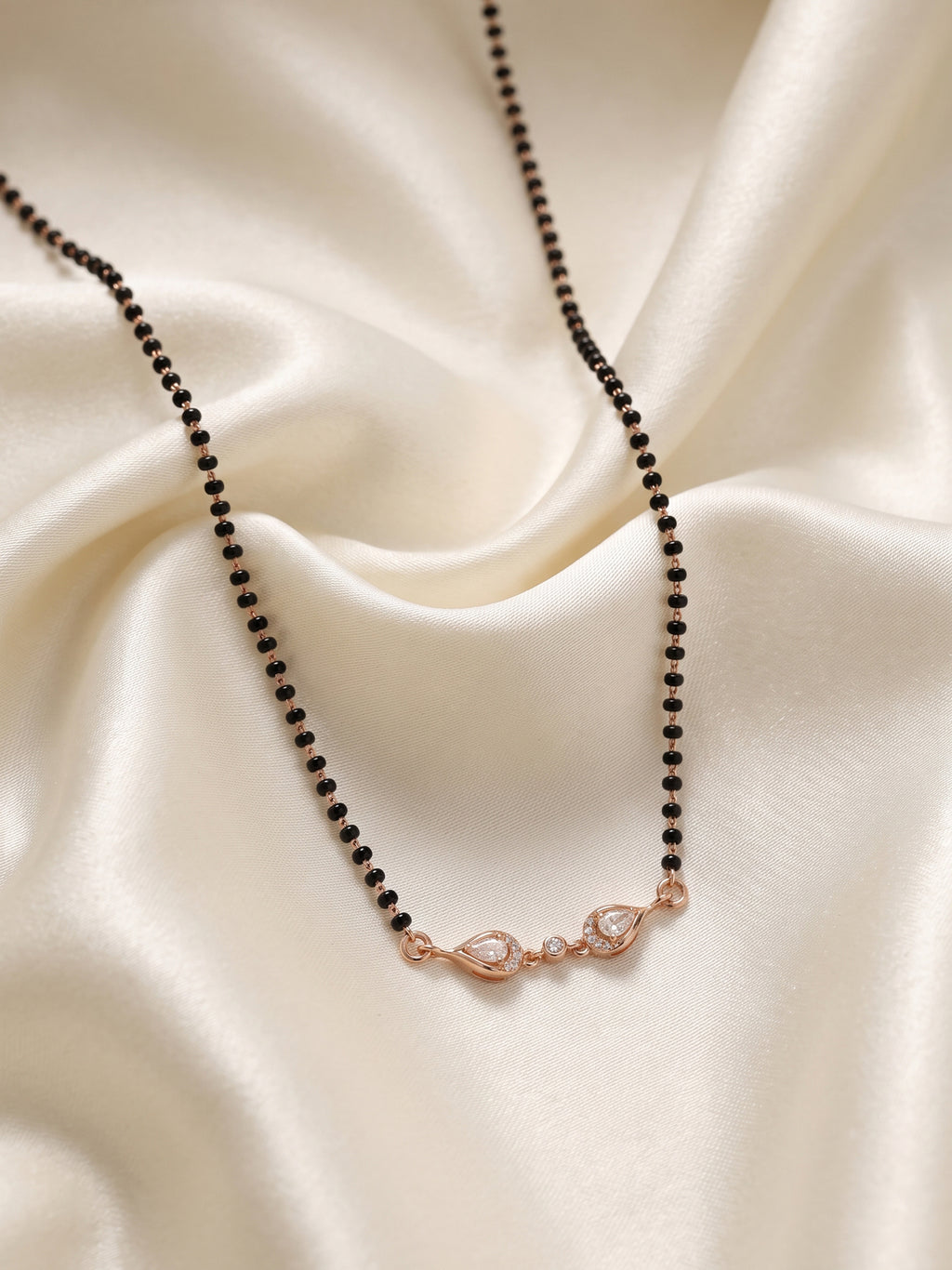 Rose Gold Teardrop Cubic Zirconia Mangalsutra
