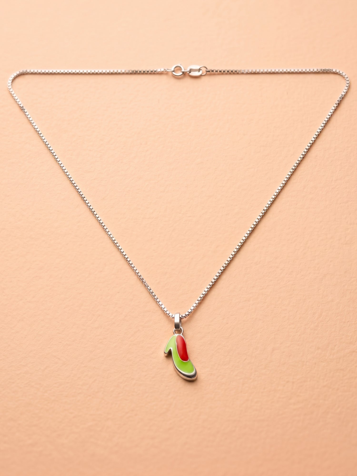 Miniature High-Heel Shoe Enamel Pendant Necklace