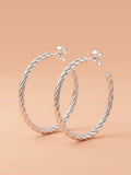 Sculptural Twisted Open Hoops