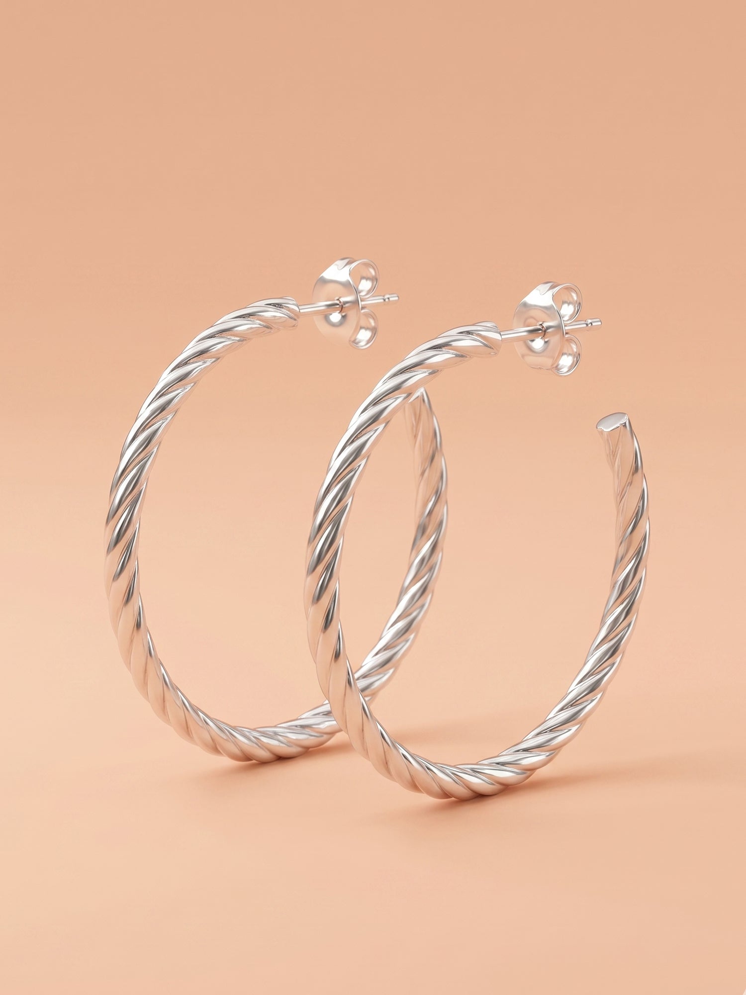 Sculptural Twisted Open Hoops