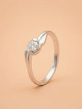 Sculptural Bypass Solitaire Ring