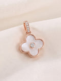 The Lumina Bloom Rose Gold & Mother-of-Pearl Clover Pendant