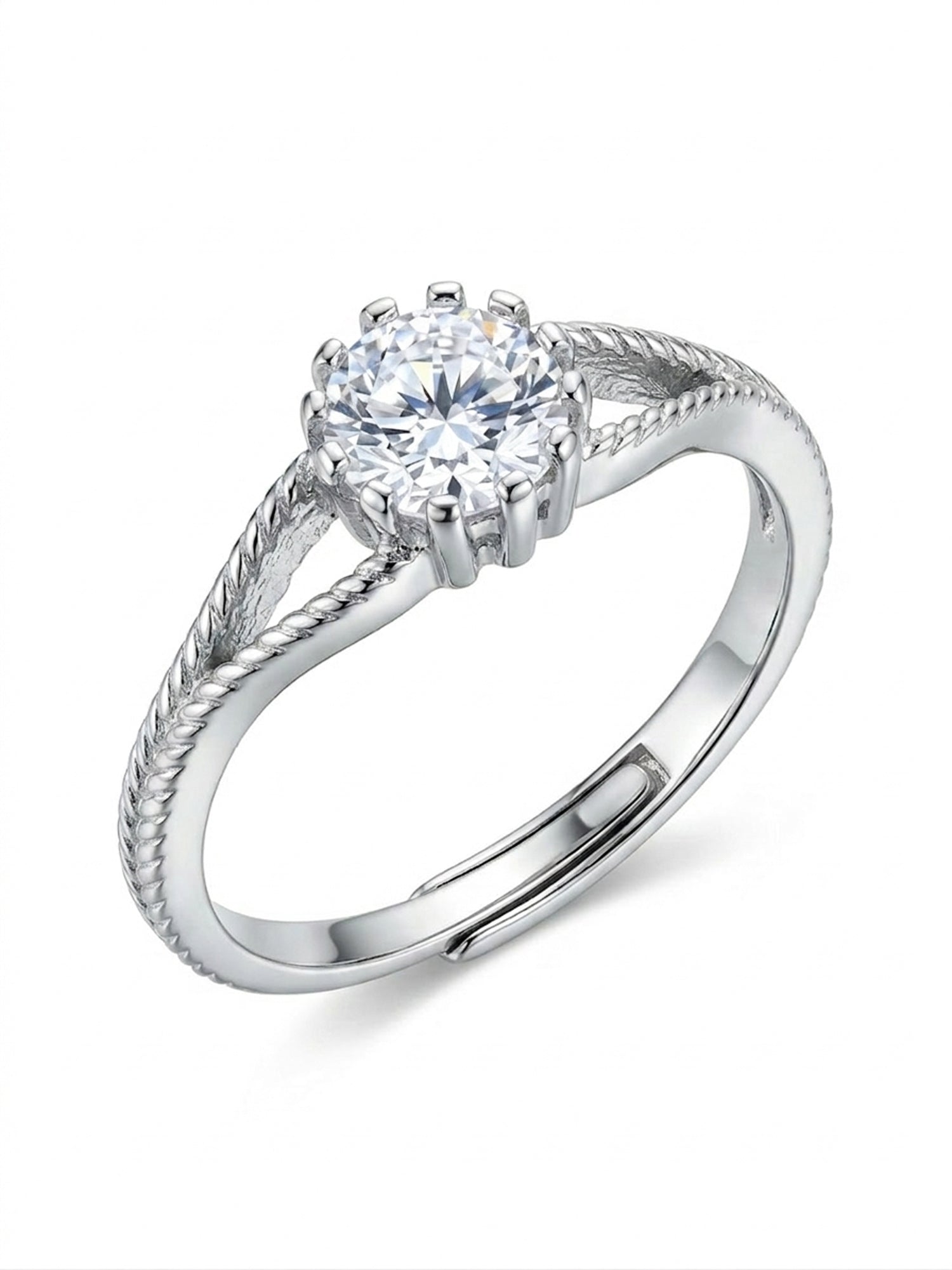 Corded Solitaire Ring