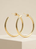 Gilded Minimalist Crescent Hoops