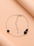 The Midnight Celestial Bear & Heart Charm Bracelet
