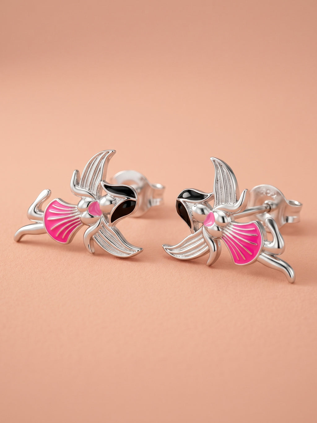 Silver Whimsical Fairy Studs