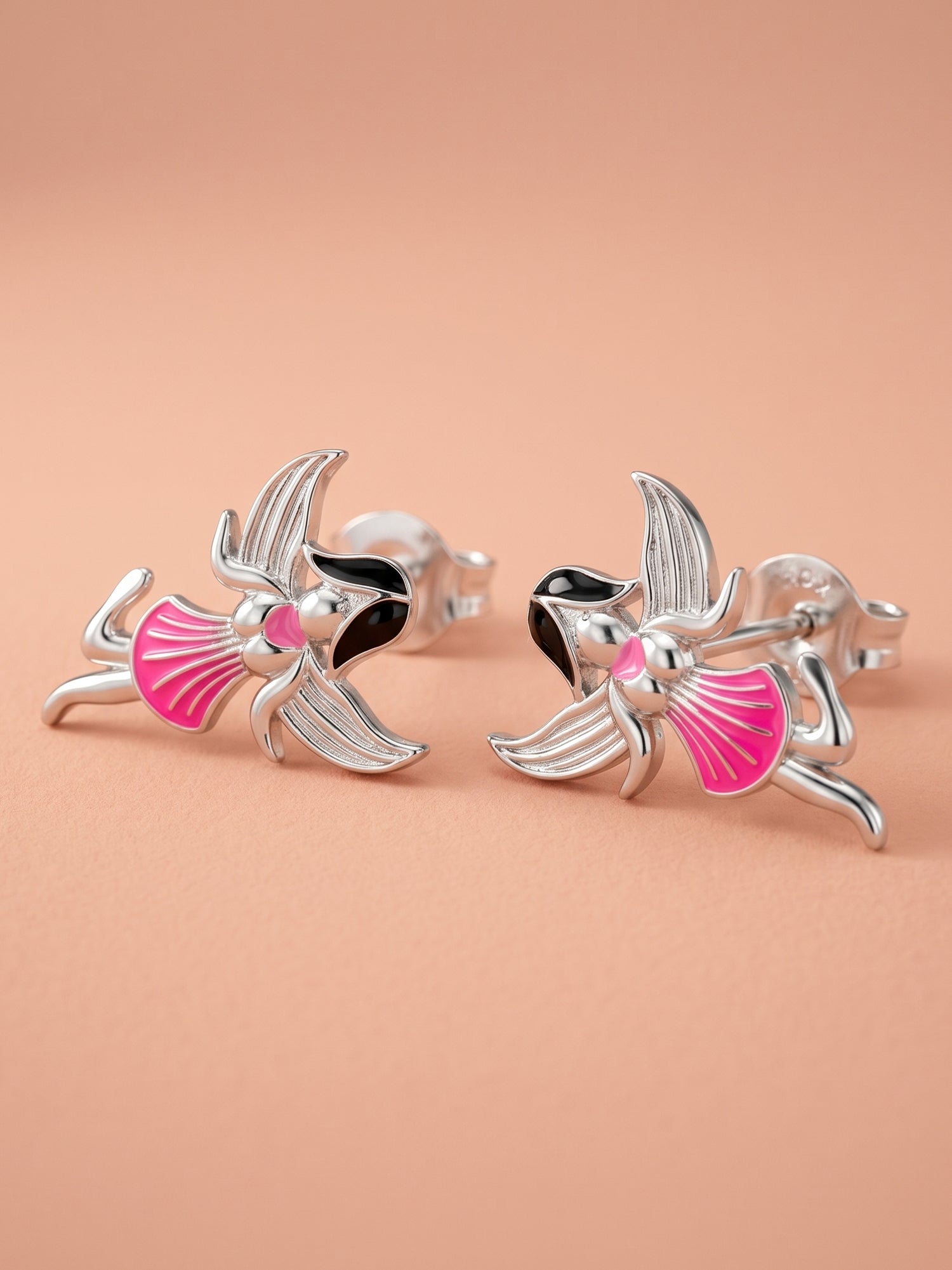 Silver Whimsical Fairy Studs