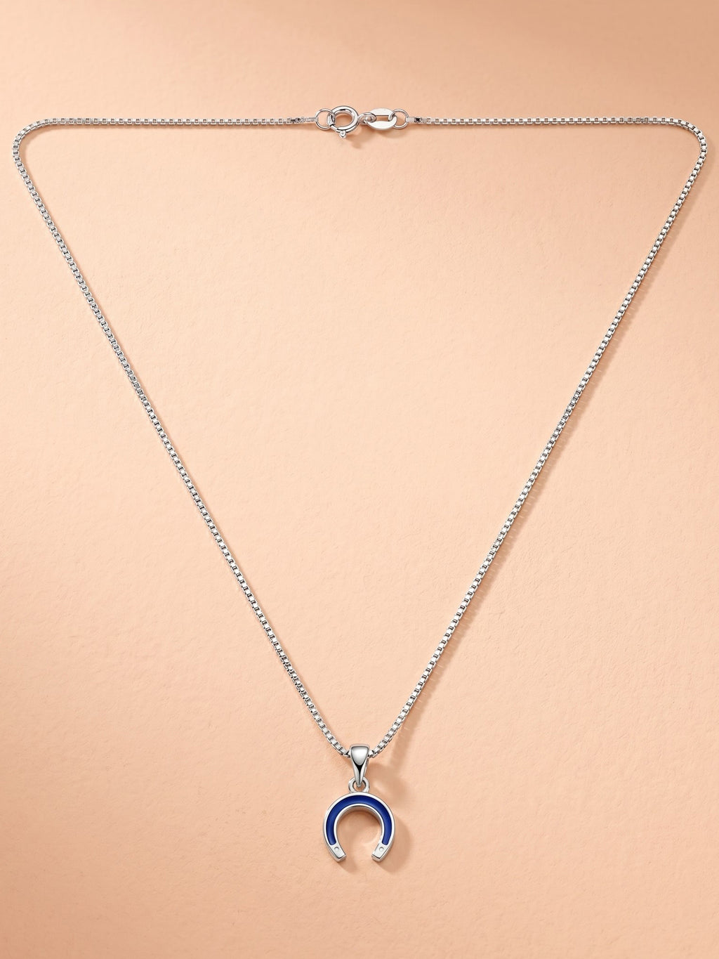 Kids Horseshoe Enamel Pendant Necklace