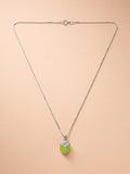 Kids Lime Green Enamel Gift Box Pendant Necklace