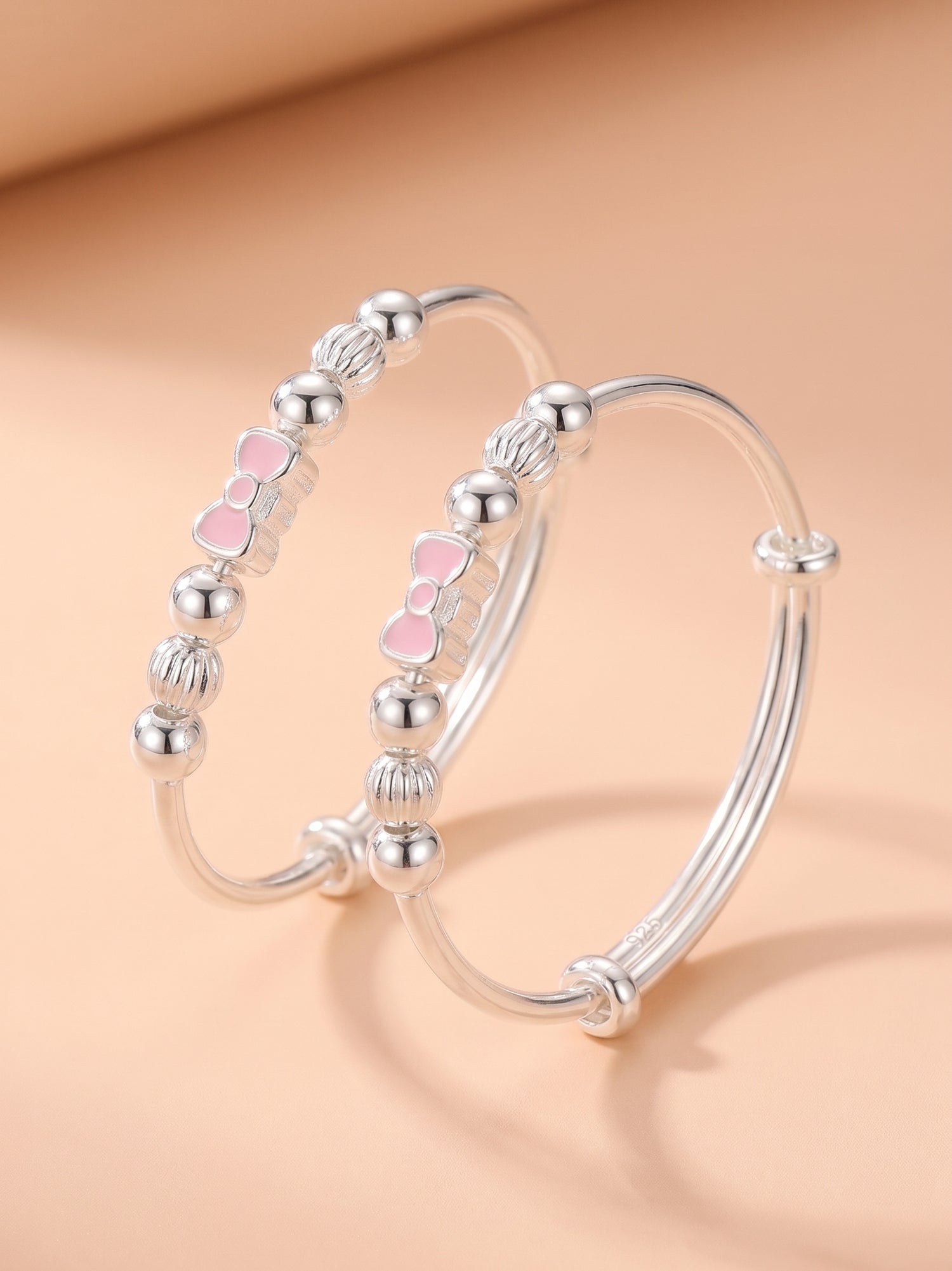 Pink Bow Kids Bangles