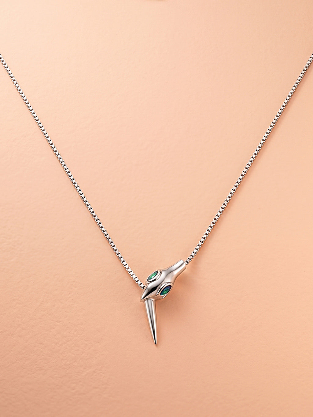 Silver Serpentine Talon Pendant Necklace