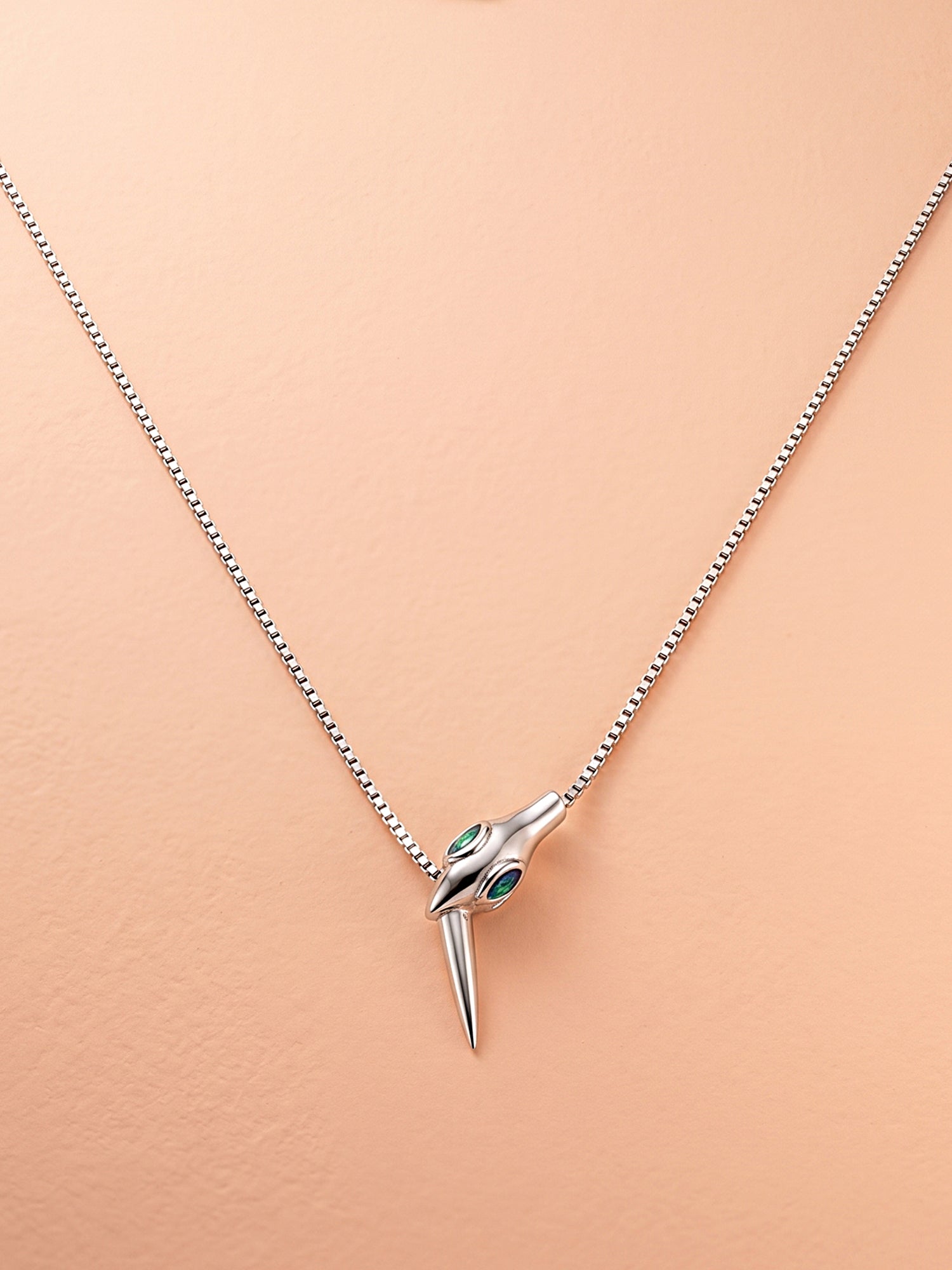 Silver Serpentine Talon Pendant Necklace
