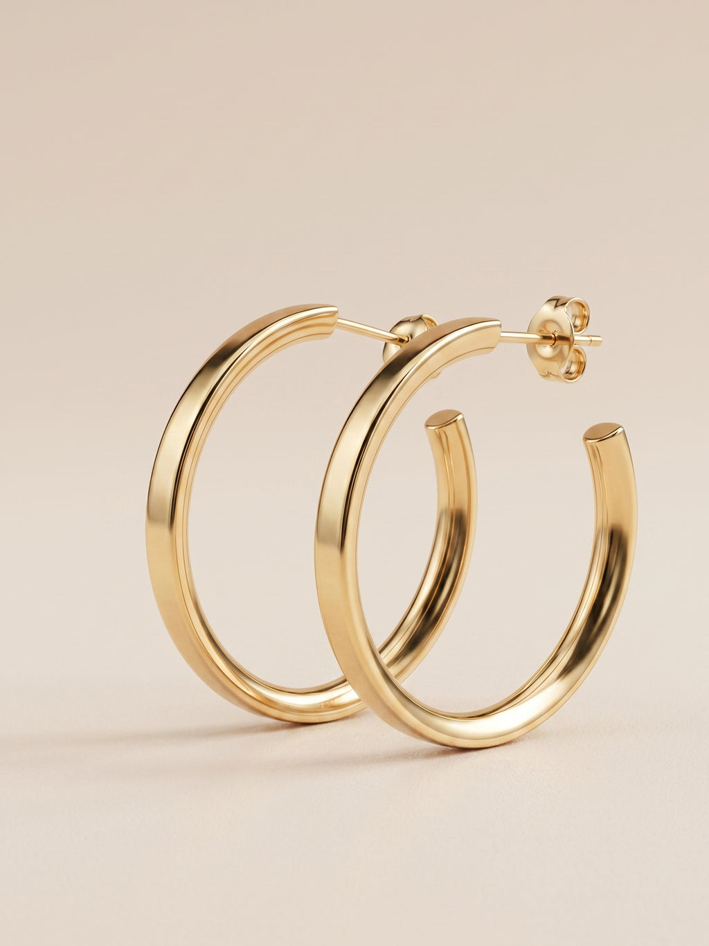 Polished Tube Hoop Earrings