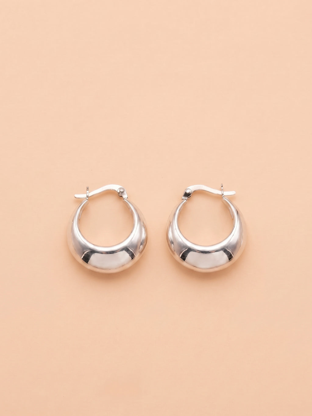 Sculptural Domed Graduated Hoop Earrings