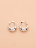 Sculptural Domed Graduated Hoop Earrings