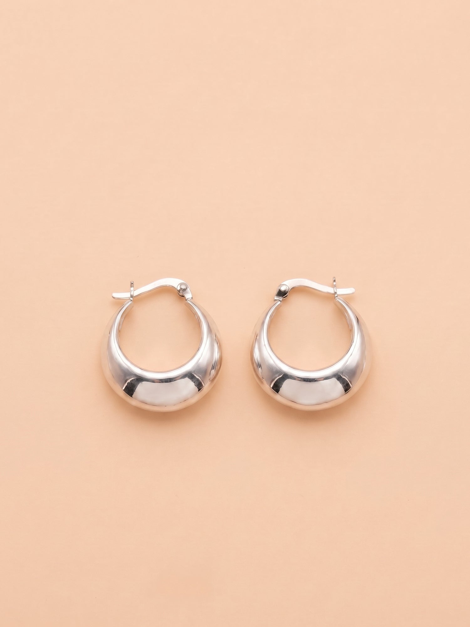 Sculptural Domed Graduated Hoop Earrings