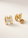 The Heritage 'H' Enamel Stud Earrings