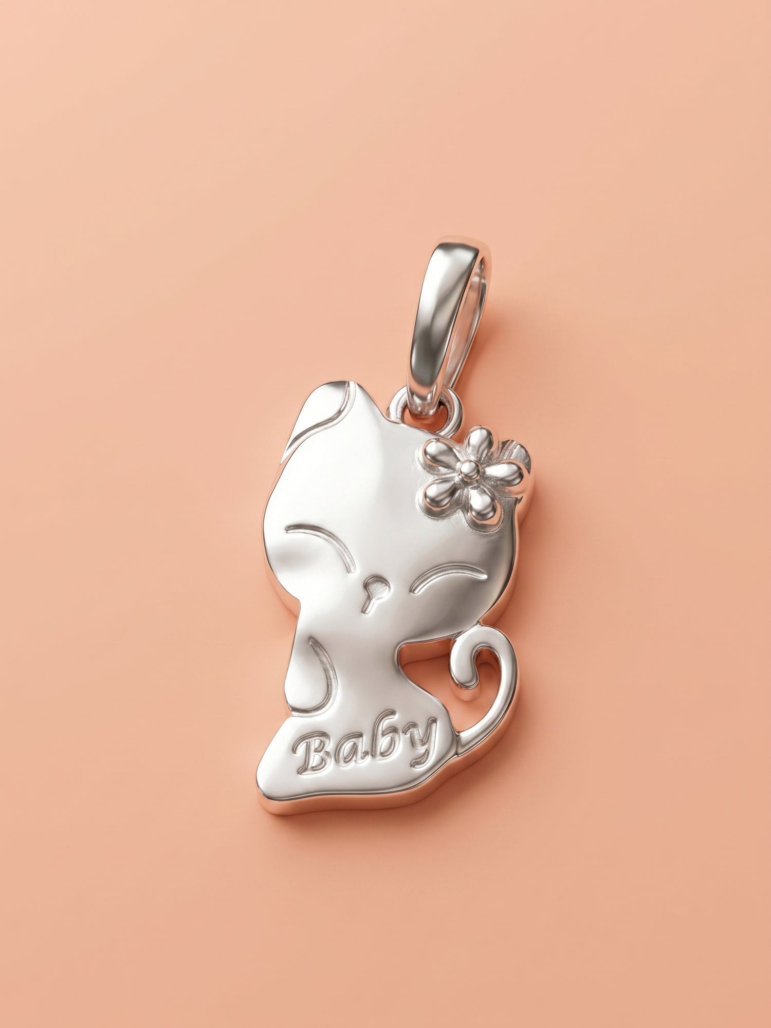 Kids Sitting Kitten "Baby" Pendant