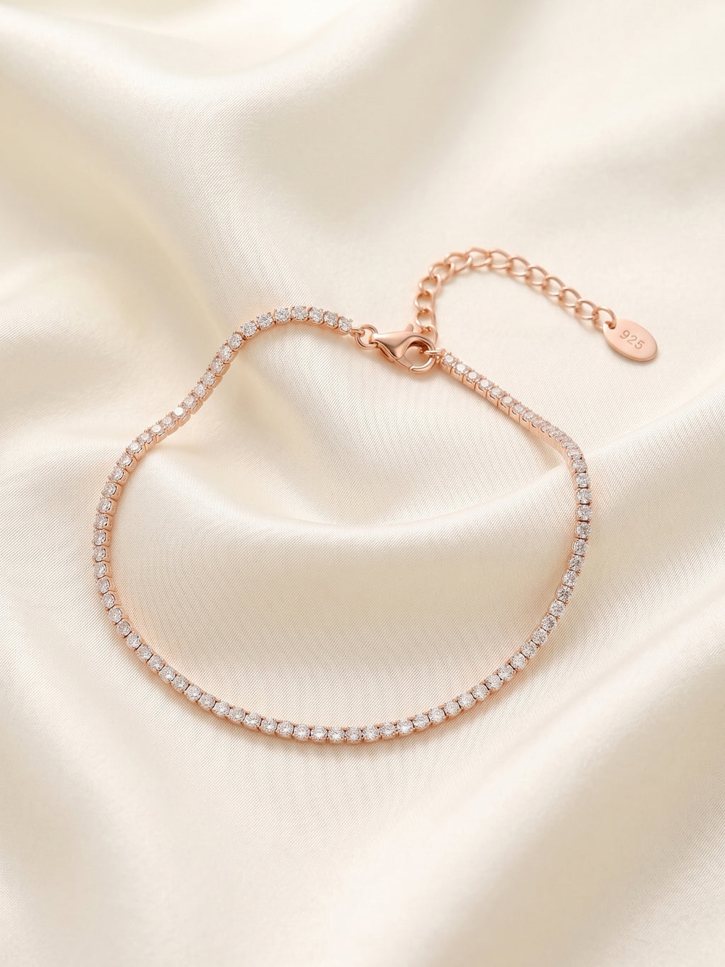 Rosé Sparkle Cubic Zirconia Tennis Anklet
