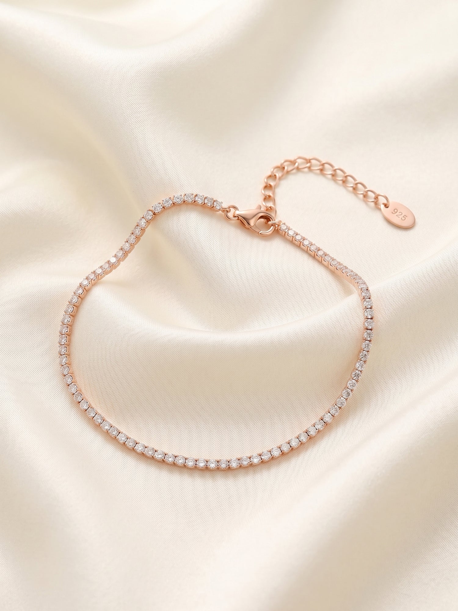 Rosé Sparkle Cubic Zirconia Tennis Anklet