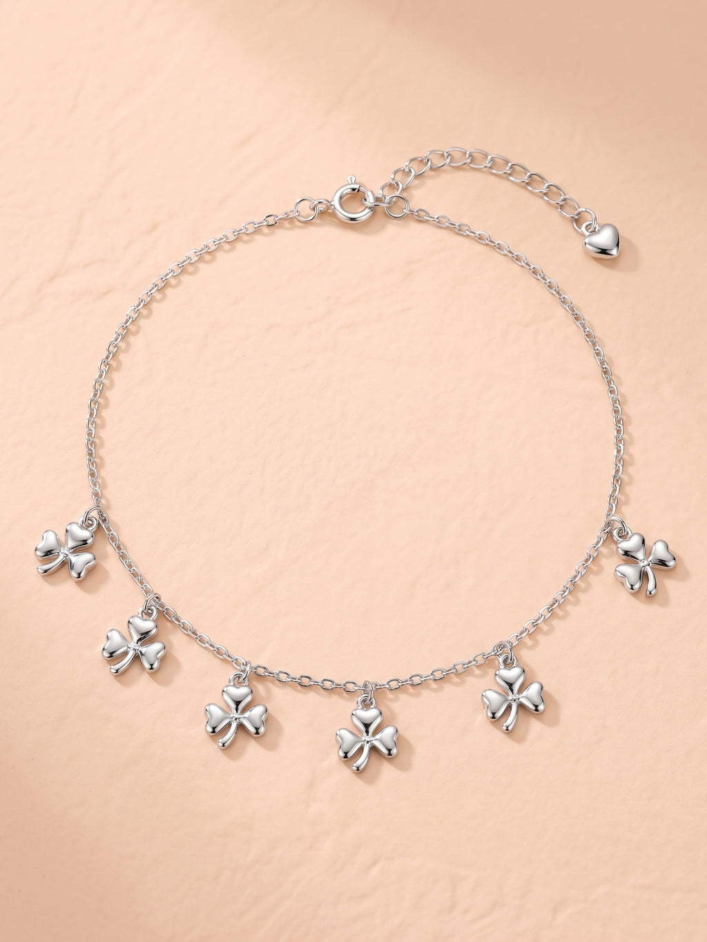 Three-Leaf Clover Charm Anklet