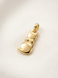 Puffy Sitting Cat Gold Pendant
