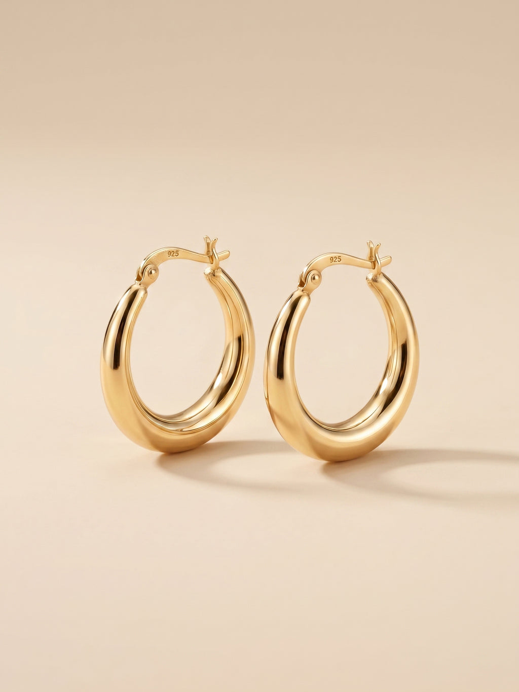 Polished Graduated Tube Hoop Earrings