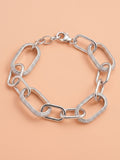 Pavé Alternating Oval Link Chain Bracelet