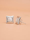 Mother of Pearl Inlay Square Stud Earrings