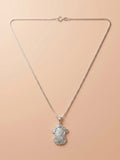 Engraved Teddy Girl Pendant Necklace for Kids