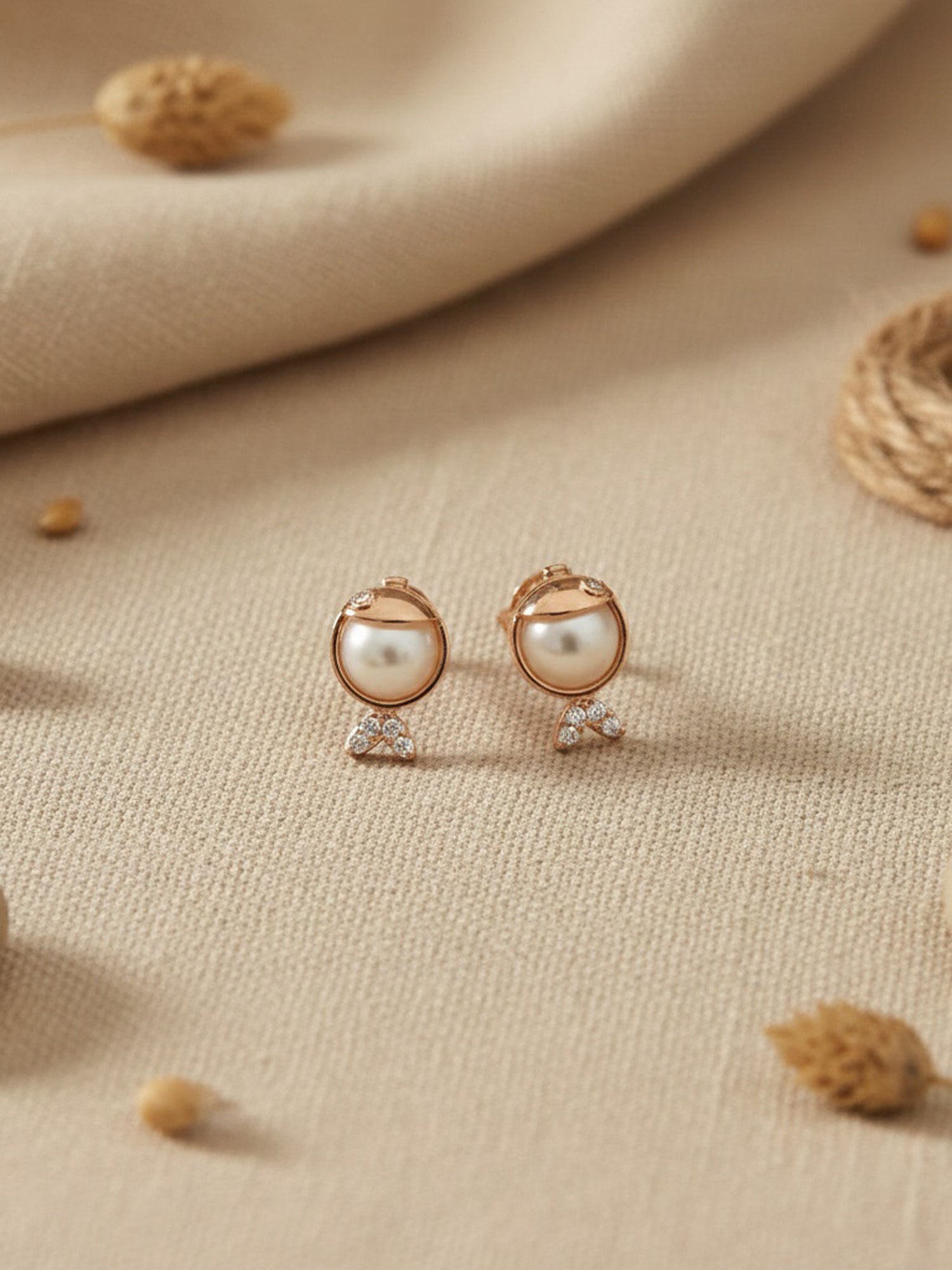 Gilded Oceanic Pearl Studs