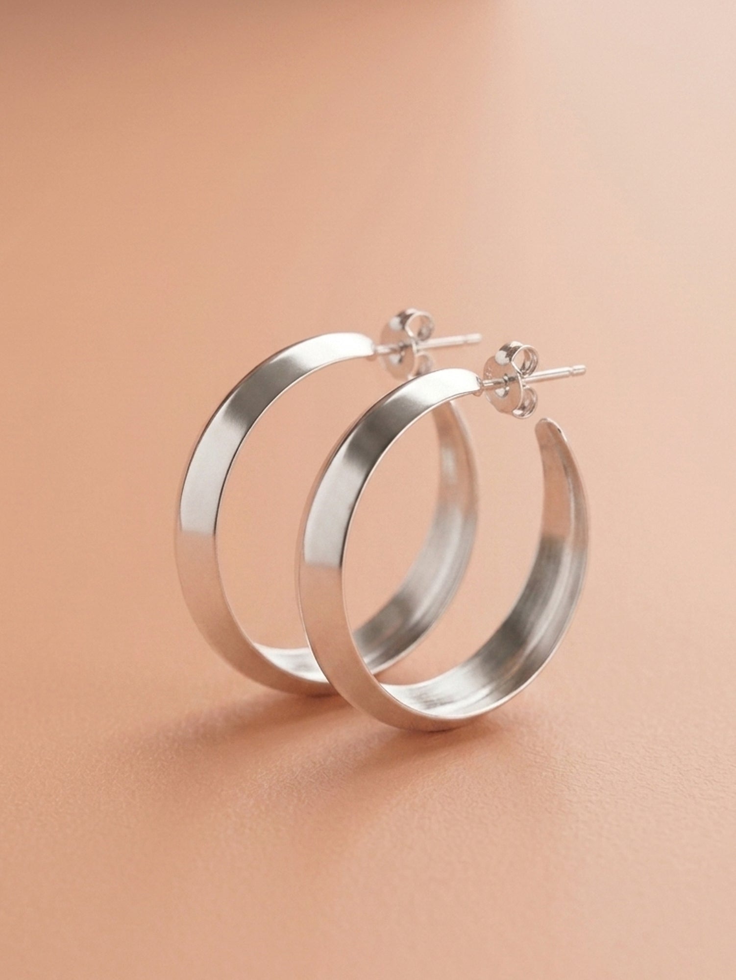 Sculptural Domed Open Hoop Studs