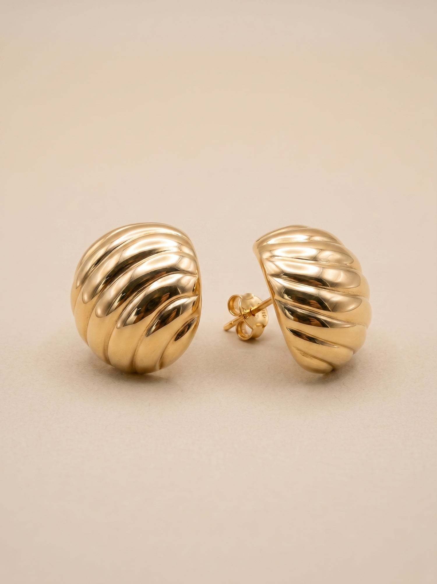 Gilded Croissant Dome Studs
