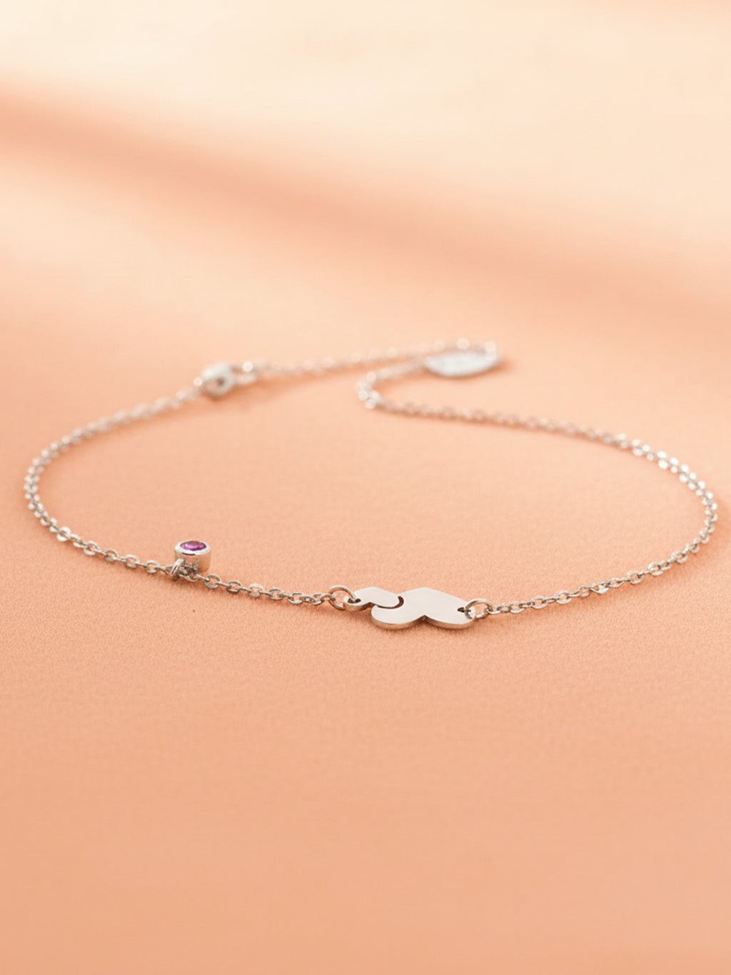 Eternal Bond Heart & Gemstone Anklet